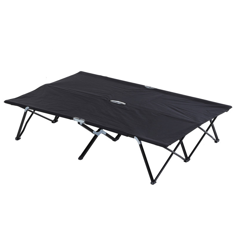 Outsunny Two Person Double Wide Folding Camping Cot Wayfair.ca
